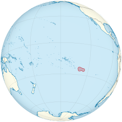 Location of &nbsp;Pitcairn Islands&nbsp;&nbsp;(circled in red)in the Pacific Ocean&nbsp;&nbsp;(light blue)