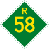 Provincial route R58 shield