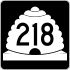 State Route 218 marker