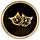 Circular 4-inch brass plaque with the classic theatrical comedy/tragedy masks