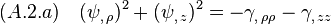 (A.2.a)\quad (\psi_{,\,\rho})^2+(\psi_{,\,z})^2=-\gamma_{,\,\rho\rho}-\gamma_{,\,zz}