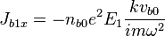 J_{b1x} = - n_{b0} e^2 E_1 \frac{k v_{b0}}{i m \omega^2}