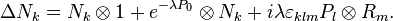 \Delta N_k = N_k \otimes 1 + e^{-\lambda P_0} \otimes N_k + i \lambda \varepsilon_{klm} P_l \otimes R_m .
