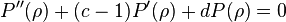 P''(\rho) + (c-1) P'(\rho) + d P(\rho) = 0