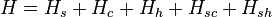H = H_s + H_c + H_h + H_{sc}+H_{sh}