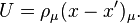U = \rho_\mu (x-x')_\mu. \,
